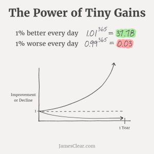 Iedere dag 1% beter of meer vs 1% minder doen
